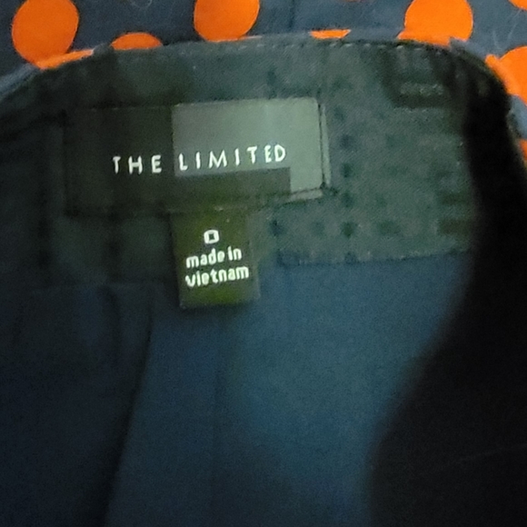 The Limited Women's Pencil Polka Striped Dot Navy Red Skirt Size 0 - Picture 3 of 3